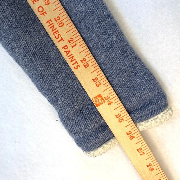 LL Bean Women’s Medium Blue Fair Isle Lambs Wool Full Zip Sherpa Lined Cardigan - Picture 9 of 9